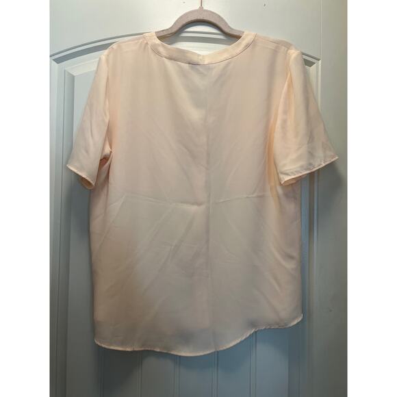 1 State Women’s V-Neck Button Down Short Sleeve Casual Blouse Size M Orange - Picture 3 of 3